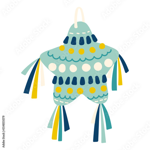 Star pinata vector illustration in flat color design