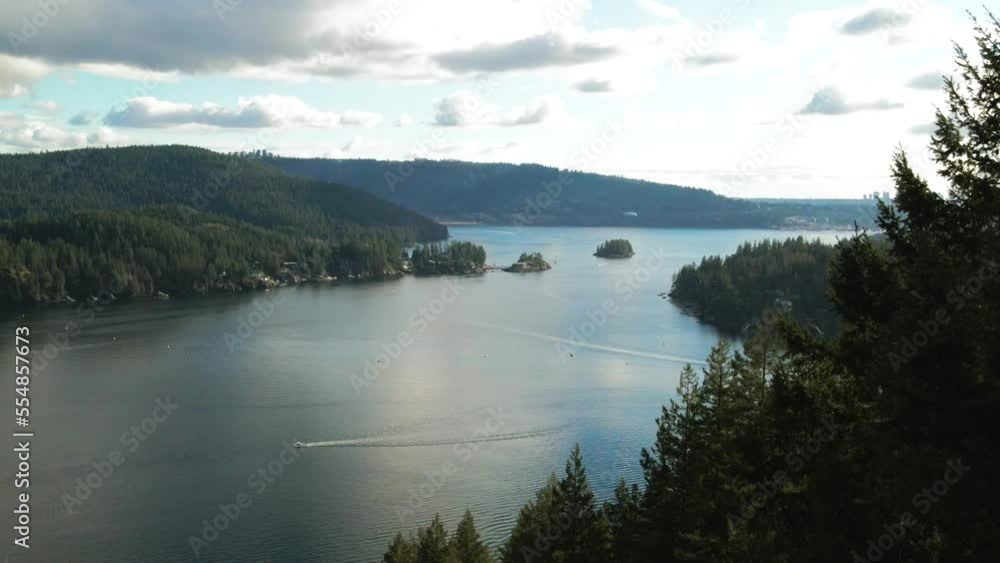 Beautiful Scenic View of the Indian River Inlet in Deep Cove, North Vancouver on a partly cloudy day Beautiful Scenic View of the Indian River Inlet in Deep Cove, North Vancouver on a partly cloudy day
