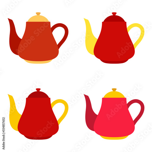 Teapot in flat style isolated