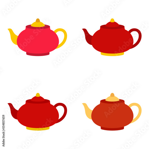 Teapot in flat style isolated