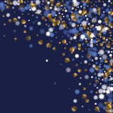 Beautiful Christmas star vector pattern graphic design. Gold blue white sparkle confetti.