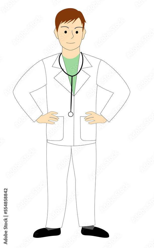 A male doctor, surgeon, dentist, veterinarian, white background A male doctor, surgeon, dentist, veterinarian, white background
