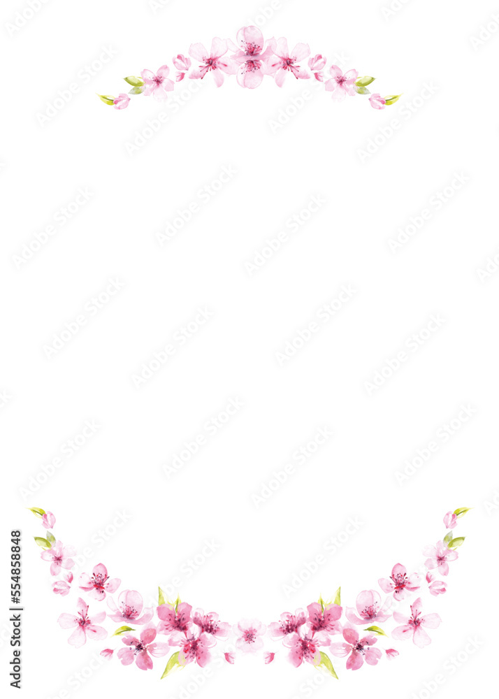 pink flowers border