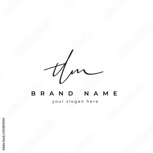 H M initial letter signature logo or handwritten letter monogram