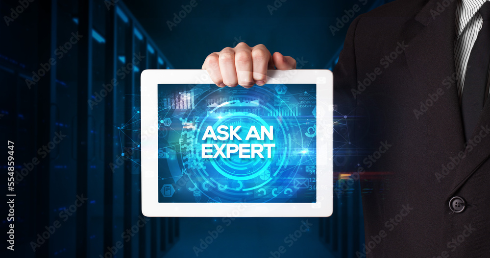 Person holding tablet, business concept Person holding tablet, business concept