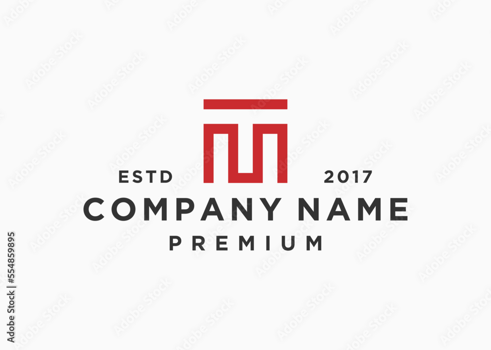 initial letter mt or tm logo design vector illustration template Stock ...