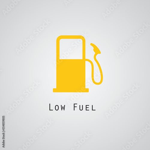 low fuel flat icon warning lights isolated vector illustration