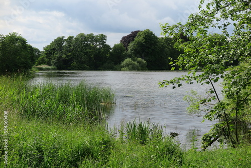 Schloss Tranekær, See im Schlosspark, Insel Lolland, Dänemark photo