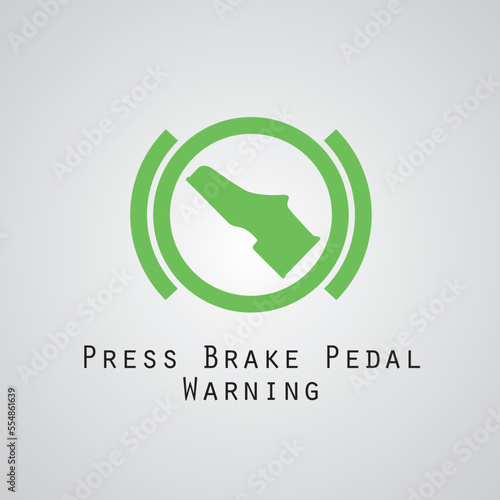 press brake pedal Car light dashboard panel minimal flat icon warning lights isolated vector illustration