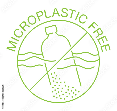 Microplastic Free - strikethrough bottle in water