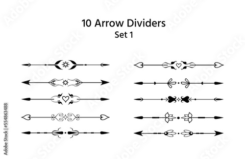 Decorative arrows vignettes, text dividers
