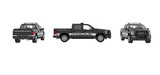Police van truck PNG set 3d rendring. City skyline with skyscrapers. Patrol emergency vehicles, Urban, city cars, and vehicles transport concept, 3D cars; taxi, sedan, van, pickup