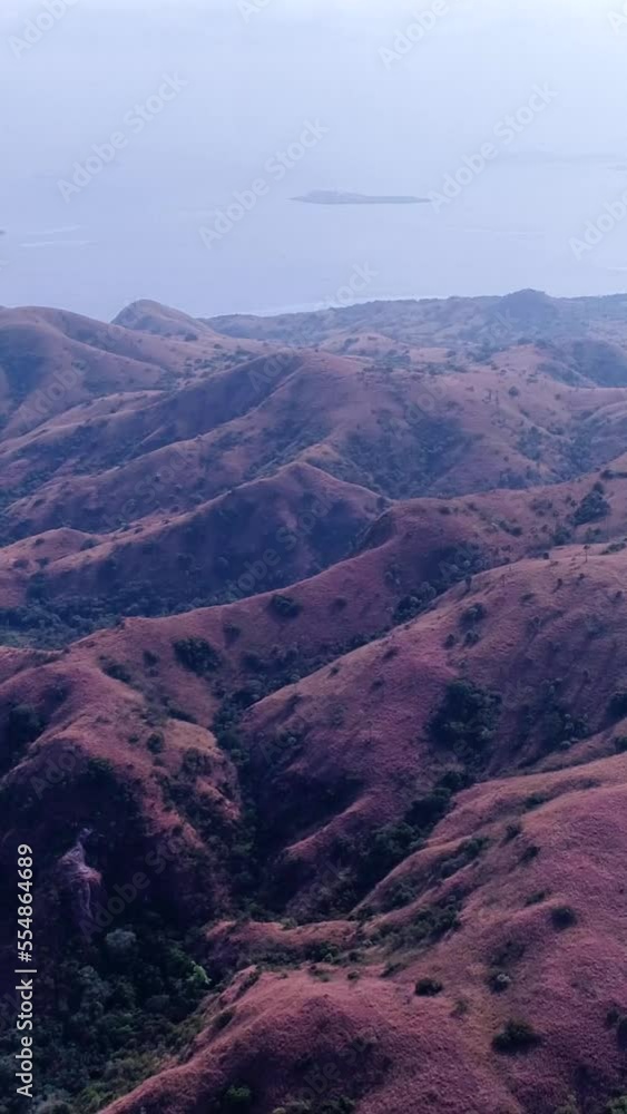 Vertical video of Aerial shot of dry rocky tropical island with mangrove and colorful reef Vertical video of Aerial shot of dry rocky tropical island with mangrove and colorful reef