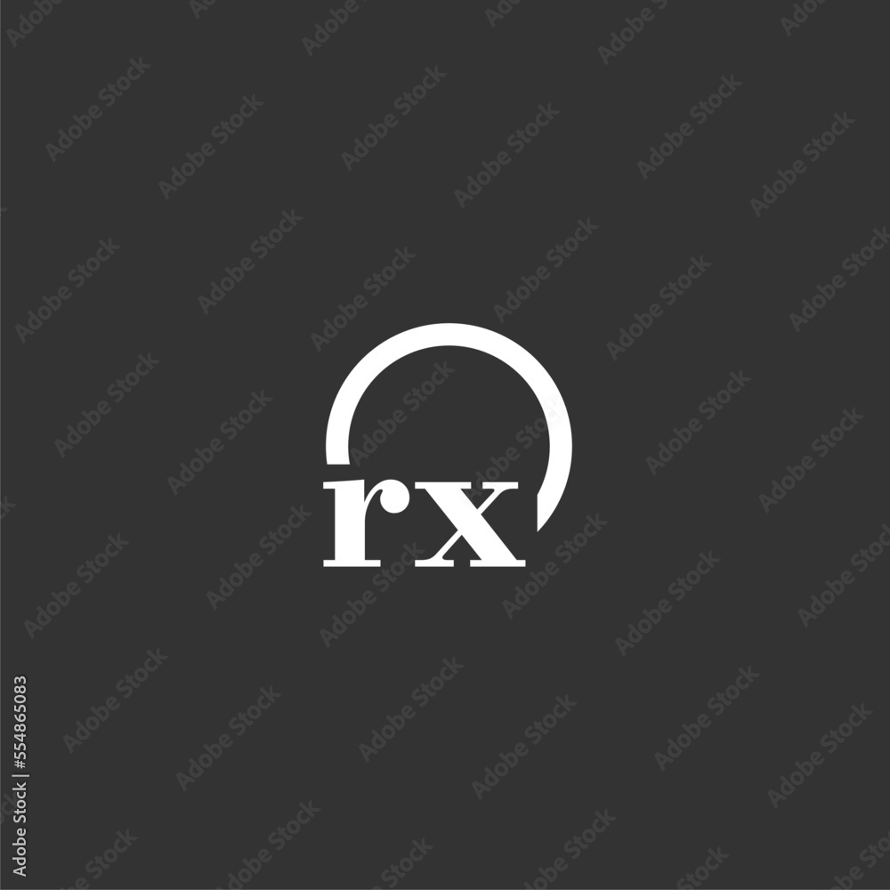 RX initial monogram logo with creative circle line design Stock Vector ...