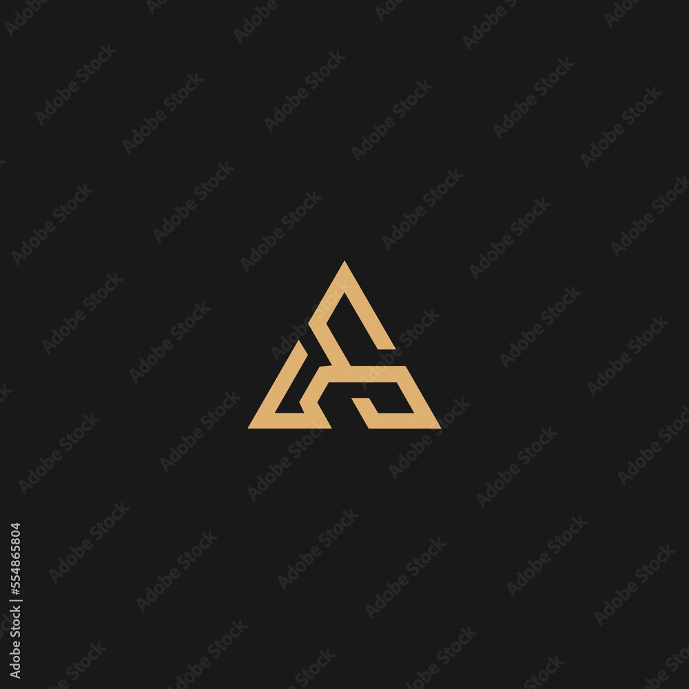 Initial letter AS logo or as logo vector design template AS triangle ...