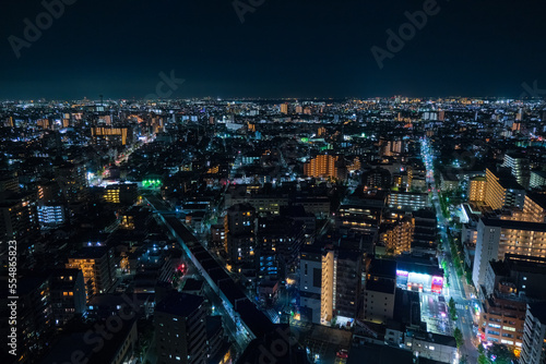 東京都江戸川区 タワーホール船堀展望室から見る夜の東京の住宅街