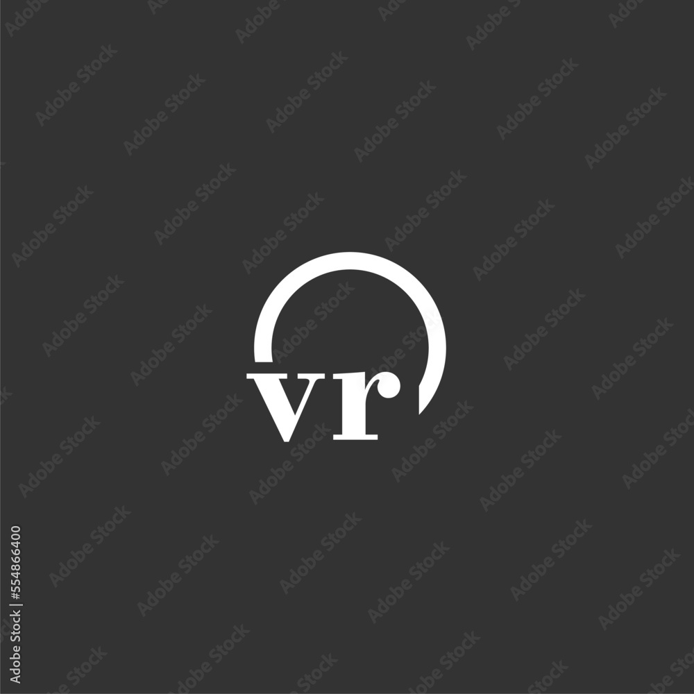 VR initial monogram logo with creative circle line design Stock Vector ...