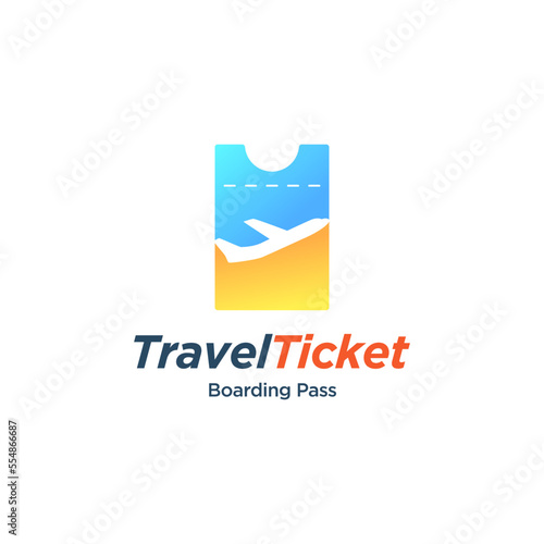 Free Download Ticket and plane travel logo. Travel logo icon vector design illustration  - GFXLoad