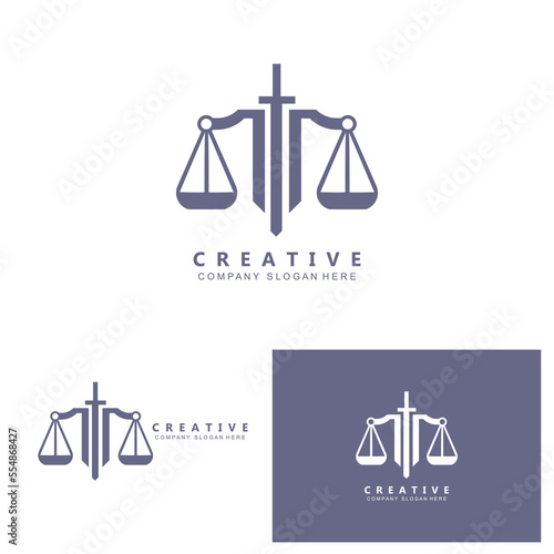 Law Logo, Scales Justice Vector, Design For Pawnshop Brands, Law, Attorney, Financial Institutions