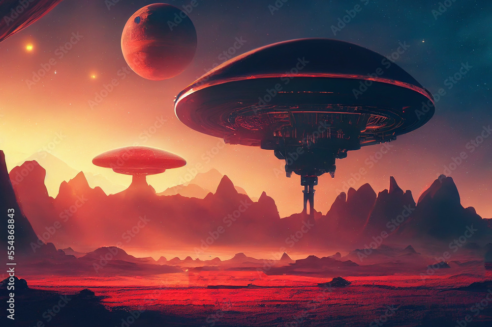 Alien planet, generative ai illustration Alien planet, generative ai illustration
