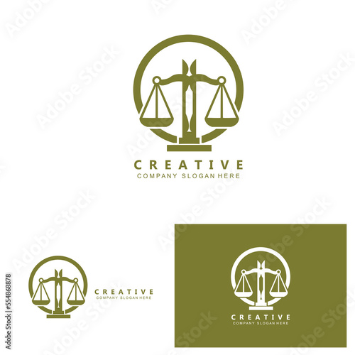 Law Logo, Scales Justice Vector, Design For Pawnshop Brands, Law, Attorney, Financial Institutions