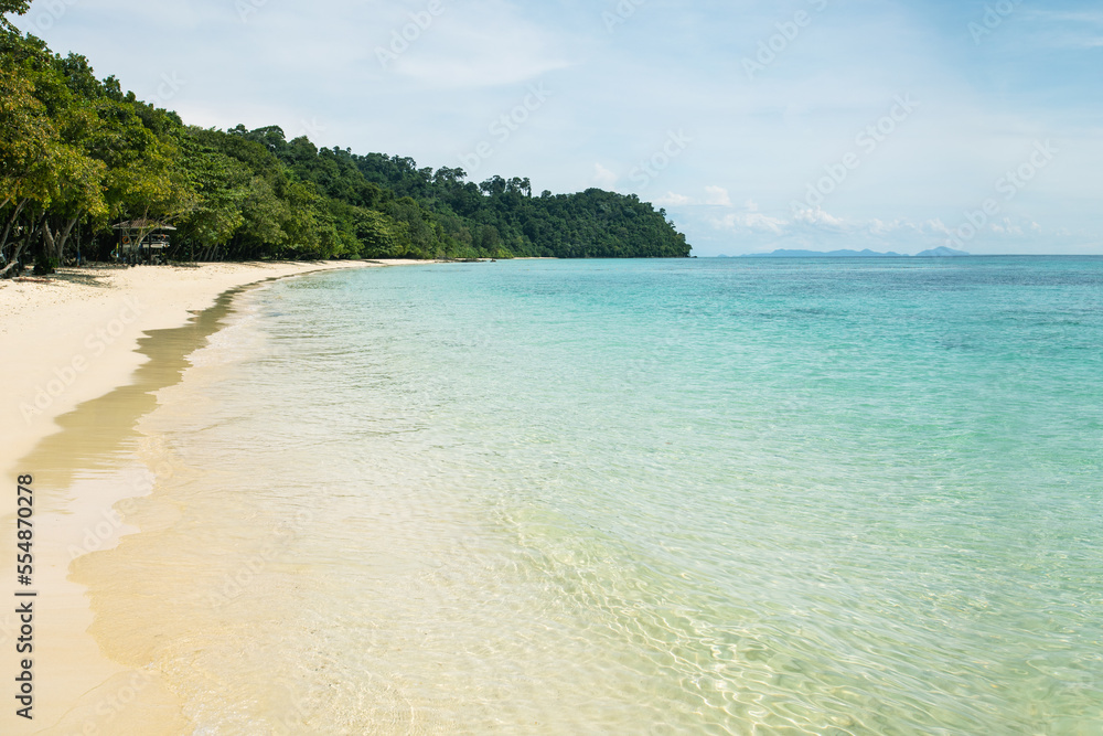 Beautiful beach of Koh Rok island, Krabi, Thailand. Travel, vacation, holiday in Southeast Asia. Beautiful beach of Koh Rok island, Krabi, Thailand. Travel, vacation, holiday in Southeast Asia.
