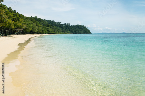 Beautiful beach of Koh Rok island, Krabi, Thailand. Travel, vacation, holiday in Southeast Asia.