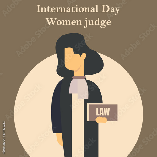 illustration vector graphic of a female lawyer holding a book, perfect for international day, international day women judge, celebrate, greeting card, etc.