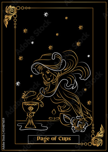 
the illustration - card for tarot - Page of Cups.
