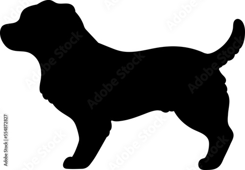 Simple and cute silhouette of Jack Russell Terrier in side view