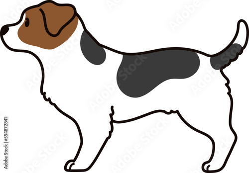 Simple and cute illustration of Jack Russell Terrier in side view