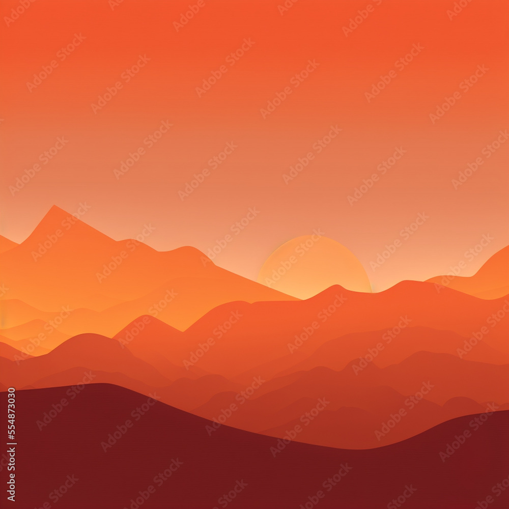 Obraz premium Square Flat Art of beautiful spatial landscape