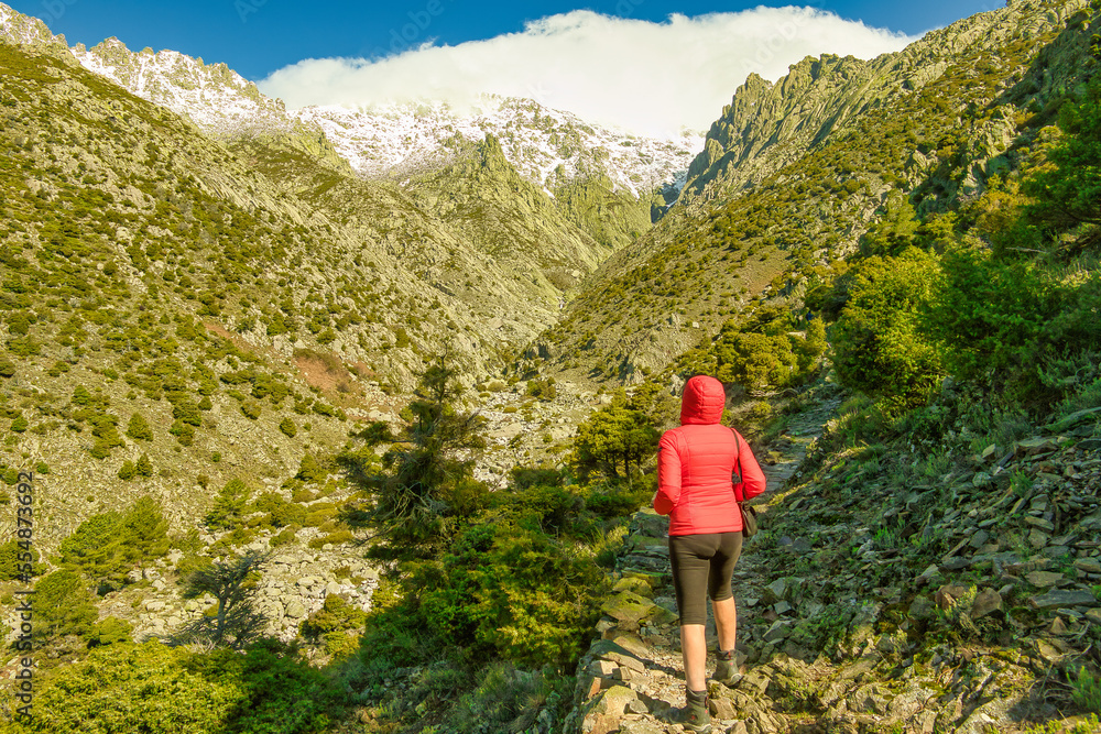 Naklejka premium hiking in the mountains