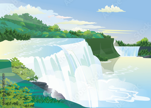 Welcome to Canada with waterfall