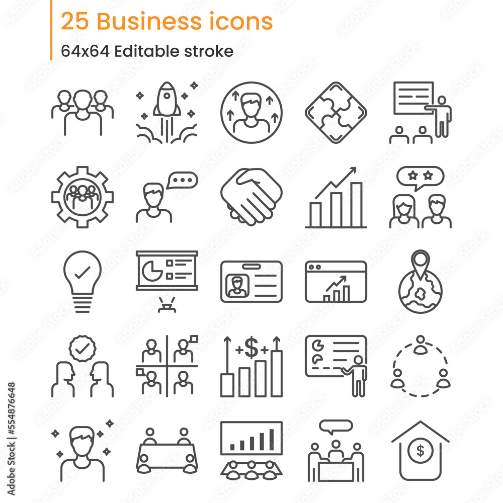 Business icon set on white background Business icon set on white background