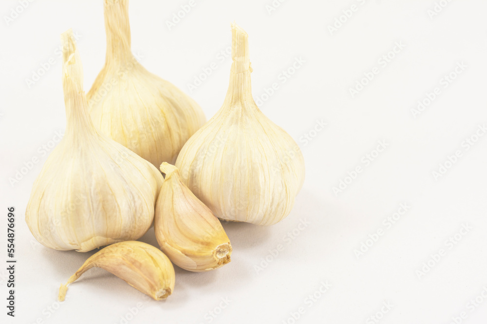 Closeup of fresh garlic, a raw materials for cooking.
