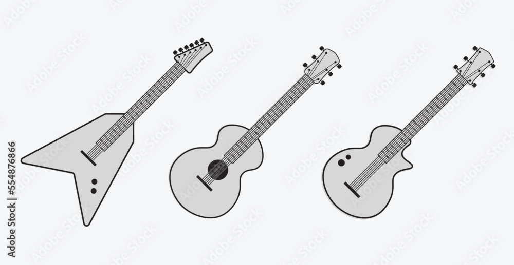 set of guitar illustration clip art