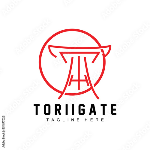 Torii Gate Logo, Japanese History Gate Icon Vector, Chinese Illustration, Wooden Design Company Brand Template © Arya19