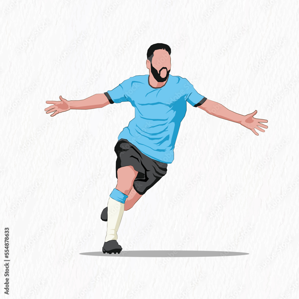 Football player celebration vector illustration isolated on white background