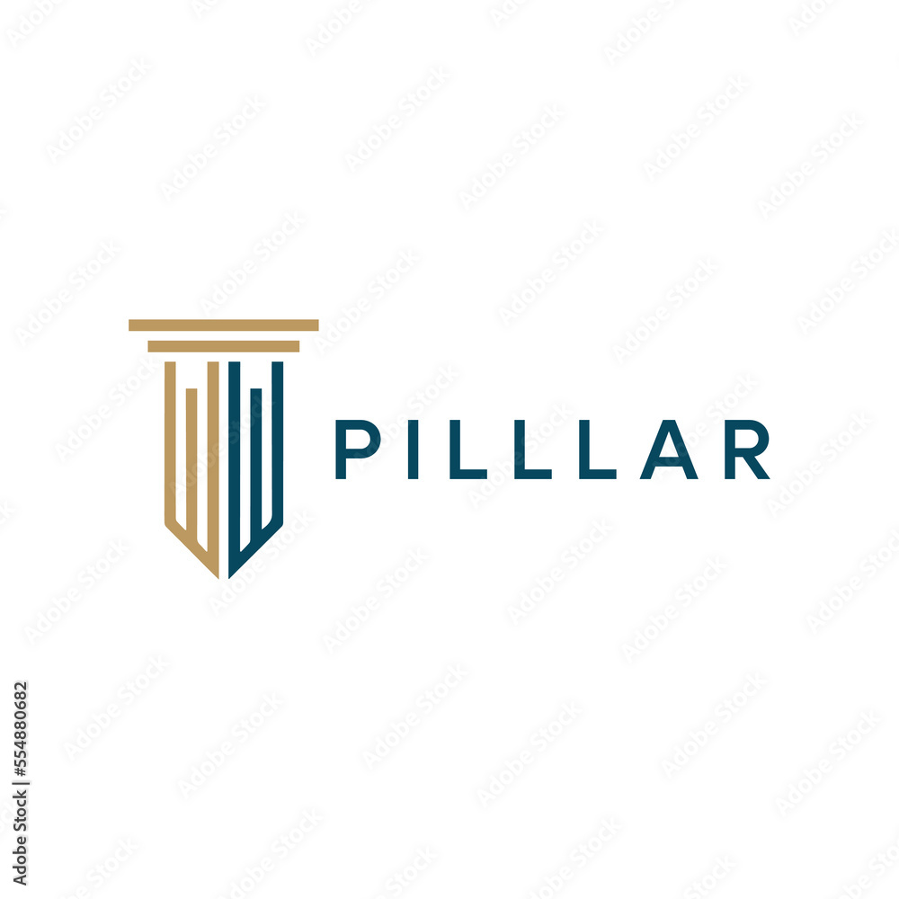 Vector logo on which an abstract image of a Greek column with an oblique shadow. Vector logo on which an abstract image of a Greek column with an oblique shadow.