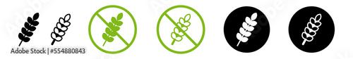 Gluten free. Wheat, grain, flour. Set of gluten. Vector organic illustration.