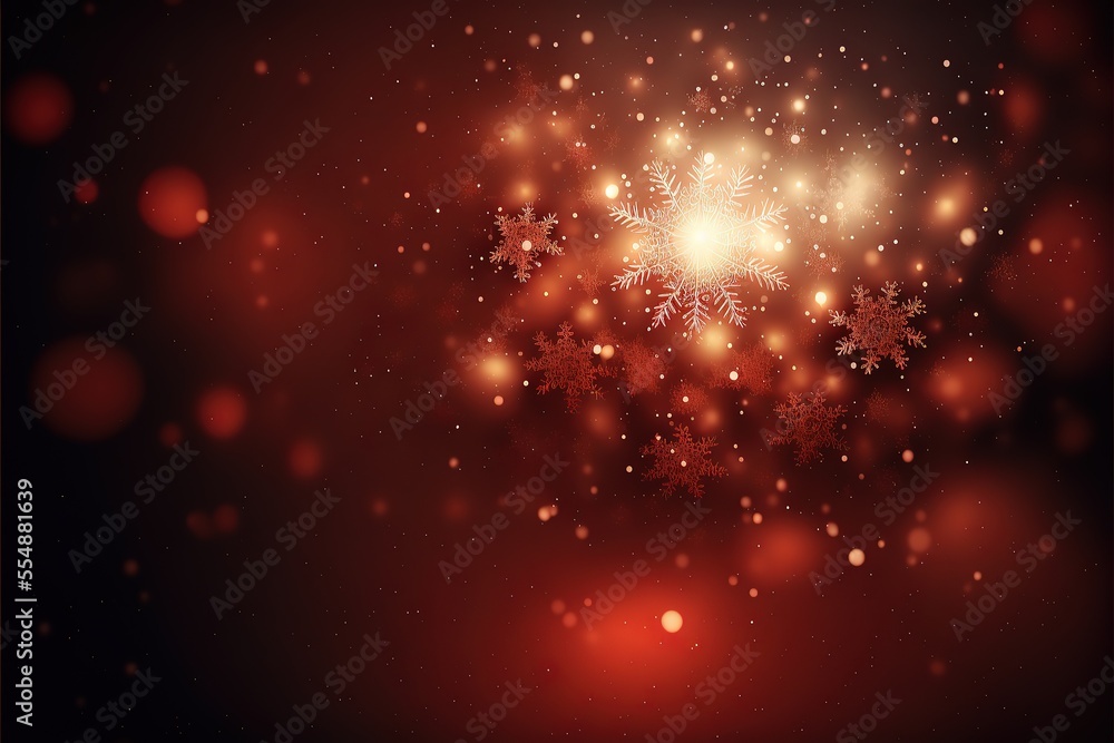 Red Christmas background with glow. Generative AI