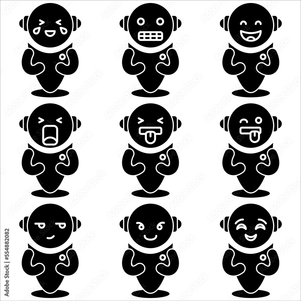 Emoji robot glyph style part eighteen Emoji robot glyph style part eighteen