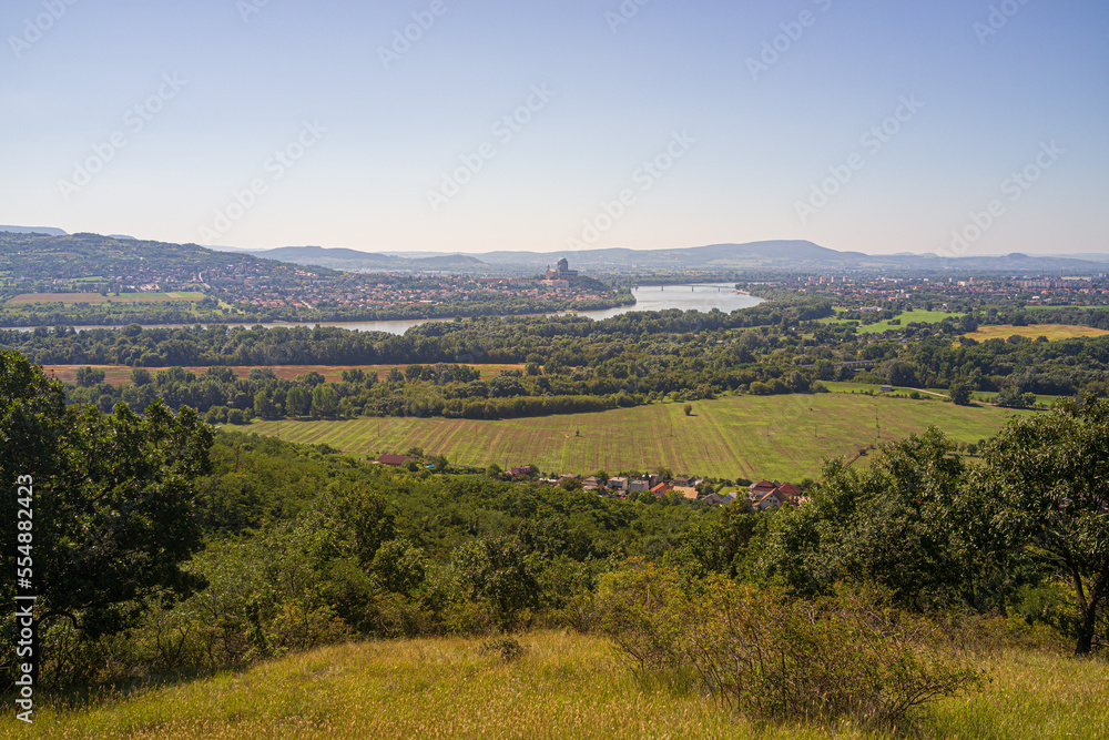 Bend in the Danube River with Esztergom / Ostrihom Bend in the Danube River with Esztergom / Ostrihom