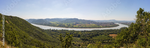 Bend in the Danube River with Esztergom / Ostrihom