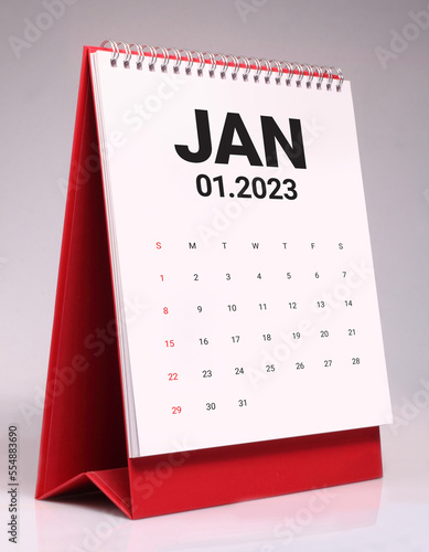 Simple desk calendar 2023 - January