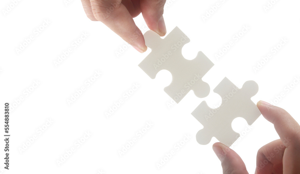 Connecting jigsaw puzzle. Business solutions success