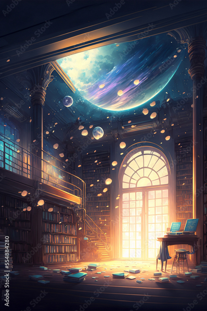 Obraz premium Celestial Library Art