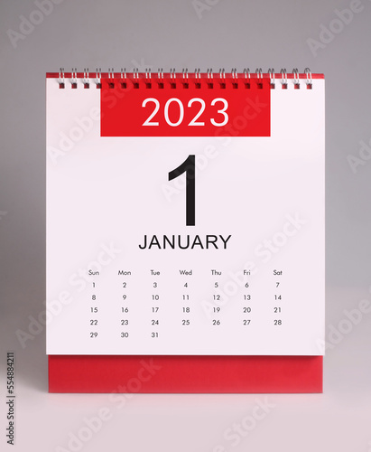 Simple desk calendar 2023 - January