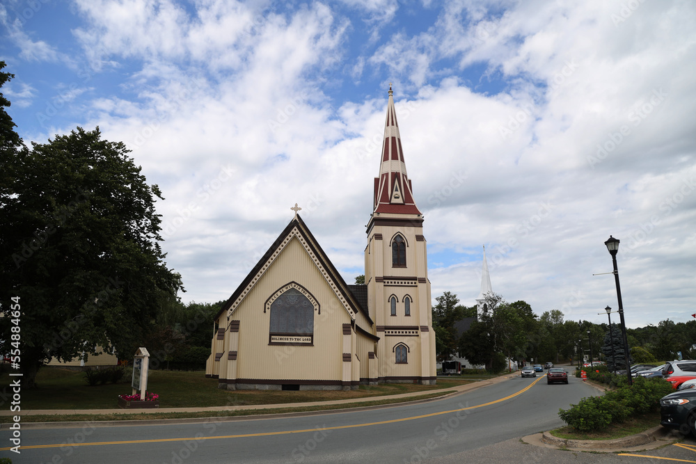 One of the famous churches in Mahone Bay, Canada 